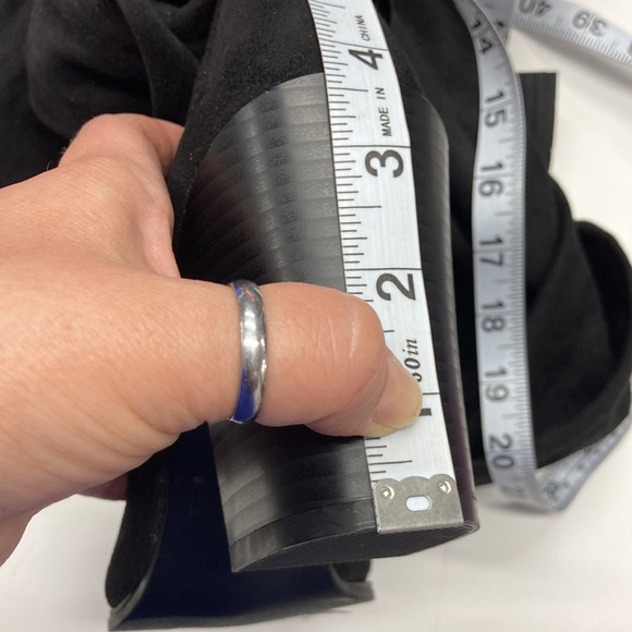 Just Fab Larken Faux Suede Over the Knee Black Boots SZ 8.5 Chunky Heel Side Zip - Picture 6 of 11